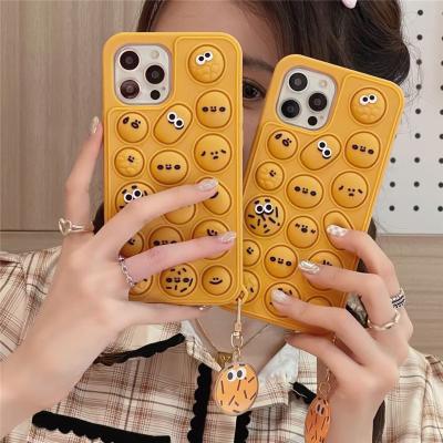 China Shockproof Decompression Bubbles Cute 3D Cartoon Silicone Phone Case Back Cover Shockproof Phone Case For iPhone 11 12 Pro Max for sale