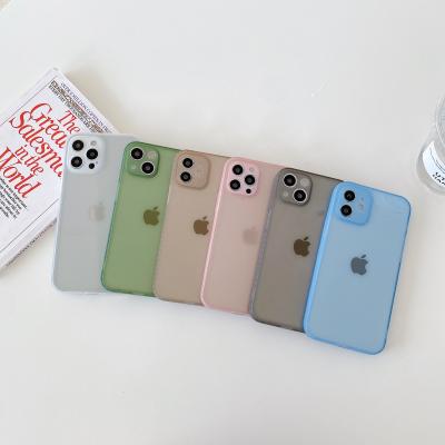 China Simplicity phone case for iphone 12 pro max transparent tpu phone case for iphone 13 pro max simple slim matte phone case for sale