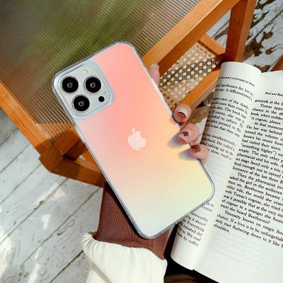 China Wholesale Shockproof Gradient Color Matte Cell Phone Case For iphone 11 pro TPU Max Acrylic Phone Case For iphone 12 pro max for sale