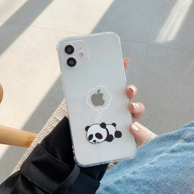 China Cute Shockproof Panda Phone Case For iPhone 12 Transparent TPU Phone Case For iPhone 12 Pro Max Slim Phone Case for sale