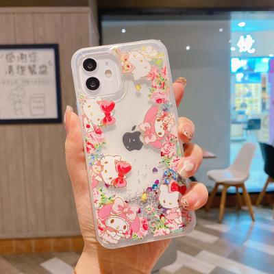 China Shockproof Phone Case For iphone 12 pro Max New Fashionable Phone Case For iphone 13 pro Max cute cartoon quicksand kawaii phone case for sale