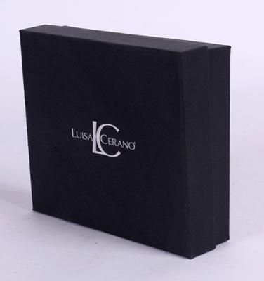 China Handmade Gift Packaging Boxes , Rubber Oil Paper With Embossed Logo on Rigid Board Gift Box for sale