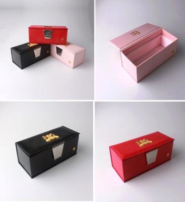 China Glossy Lamination Elegant Paper Rigid Gift Boxes, Magnetic Fancy Cosmetics Packaging Boxes for sale