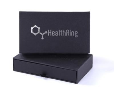 China Black High End Embossed Paper Boxes Magnetic E-Cigar Packaging for sale