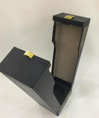 China Embossed / Hot-Stamping Cylindrical Wine Packaging Boxes , Custom Printed Wine Boxes with Matel Cap for sale