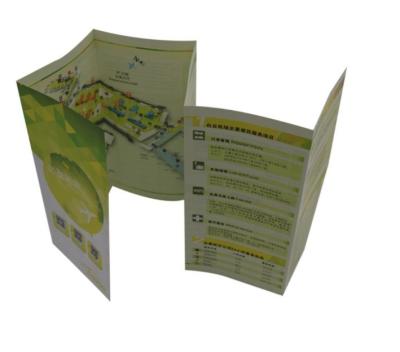 China custom design three folded commercial leaflet printing Glossy Art Paper for sale