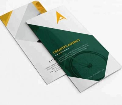 China Custom Color Print Brochure Design Flyer Gate Fold Brochure Printing Service folded leaflet printing for sale