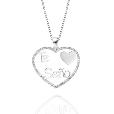 China 2022 New Women's Necklace 2022 New Fashion Heart Shaped Clavicle Jewelry S925 Sterling Silver Women's Pendant Birthday Gift For Girlfriend for sale