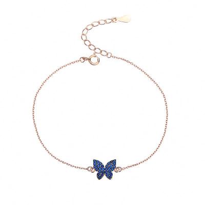 China S925 sterling silver women's bracelet women's elegant personalized butterfly European and flower fashion American ISS simple bracelet for sale