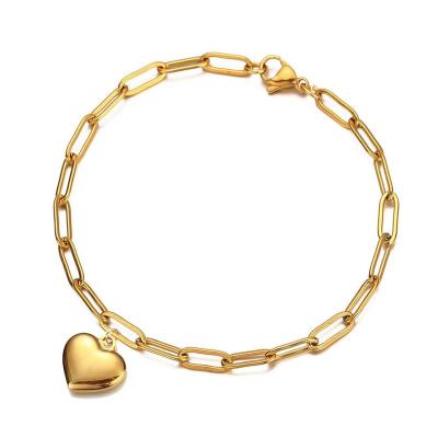 China Fashion 4mm Square 20cm Stainless Steel Bracelet Anklet Women Jewelry Geometric Heart Punk Bracelets Bangles for sale