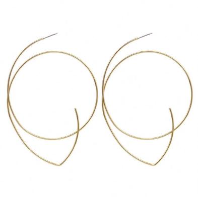 China Other Fashion Round Dangle To Drop Korean Earrings For Women Geometric Round Gold Earring Wedding Jewelry for sale