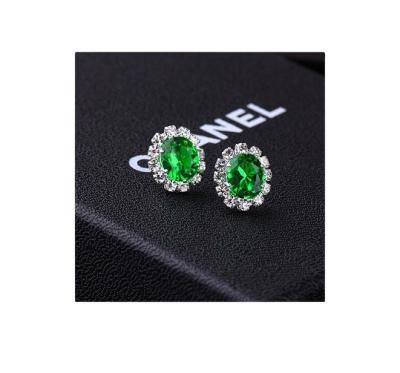 China New Style Alloy Environmentally Friendly Earrings Ice Flower Cut Giant Glitter Diamonds Small Women's Earrings Customization for sale