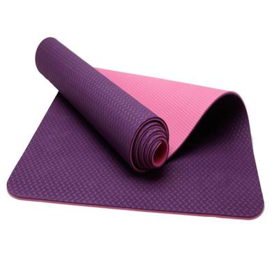 China Shock Absorption Thicken And Lengthen Custom Cheap Thick Fitness Organic Trav Foldable Logo Print Tpe Yoga Mat Private Label Durable Eco Friendly for sale