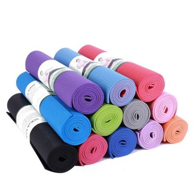 China Wholesale Shock Absorption Home Foldable Anti Slip Gym Kids PVC Eco Friendly Yoga Mats Custom Print Eco Friendly With Carry Strap for sale