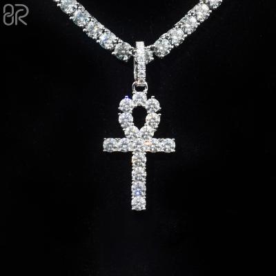 China CLASSIC Jewelry Women Men Moissanite Diamond Pendant Factory Wholesale Pass Diamond Tester 925 Sterling Silver VVS Hip Hop Ankh Cross for sale