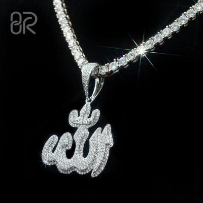 China Wholesale CLASSIC 925 Silver VVS Moissanite Allah Pendants Iced Out Gold Plating Hip Hop Necklace Mens Womens Pendant for sale