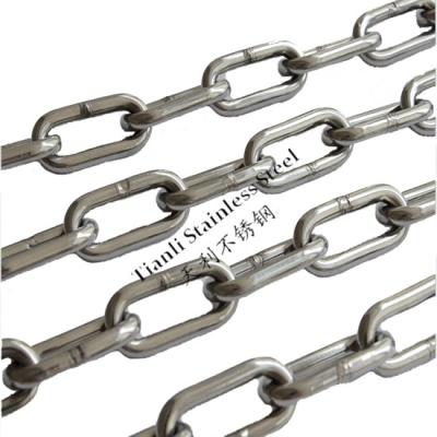 China 300 Series Stainless Steel Link Chain 8mm Long Link Chain 200 Meters Length for sale