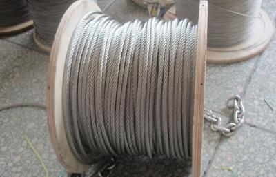 China Flexible 304 Stainless Steel Wire Rope 6x19S IWRC 7mm 8mm Diamter Bright Surface for sale