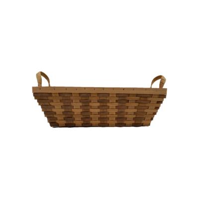 China Viable wicker basket for storage, rectangular basket for storage of natural and decorative decor, arts and crafts. (Brown) for sale