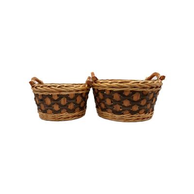 China Factory Direct Sale Sustainable Rectargle Storage Baskets Rattan Storage Basket Woven Laundry Basket With Handle for sale