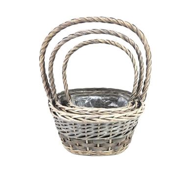 China Uni sate picnic basket handwork wholesale high quality white round wicker gifts for sale