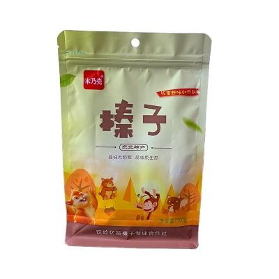 China Recyclable Stand Up Bag Hazelnut Snack Packaging Waterproof Eight Sides Seal Stand Up Bag With Teardrop for sale