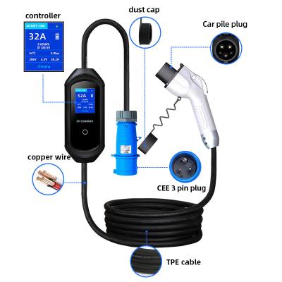 China American Standard TPU EV Charging Cable 32 A Wallbox EV Charging Cable For Industrial Charging 5 Meters Customized for sale