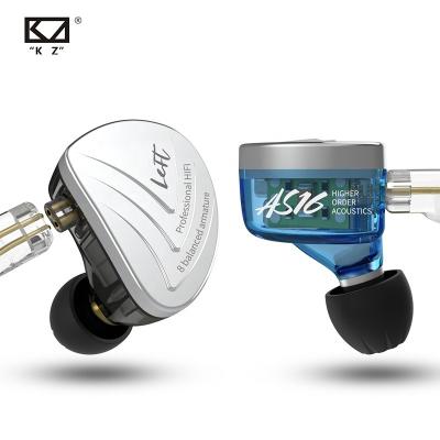 China Perfect Sound KZ AS16 16BA Units Balanced Armature High Fidelity Bass In Ear Monitor Earphones Sound Canceling Earbuds Headphones For TIN P1 ZS10 ZSX for sale