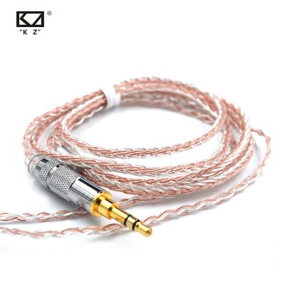 China Car KZ Cable 8 Wires Earphone Replacement Cable Durable 200 Copper Silver Plated Cores Cores Earphone Accessories ZSN ZS4 ZS10 ZST for sale