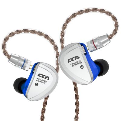 China Wired also) CCA C16 8BA HIGH FIDELITY moving iron earphone has 3.5mm wide and bright 0.75mm 2PIN high fidelity and field clear sound for sale