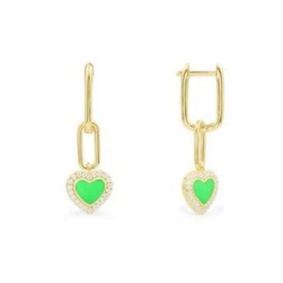 China 2021 new birthday light heart-shaped personality fashionable simple luxury blue long earrings fashion earrings for sale