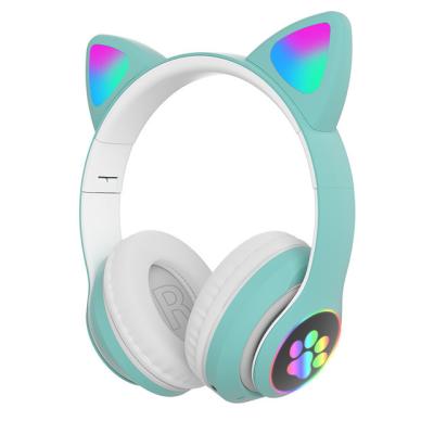 China Perfect Sound STN28 Fashion Cute Cat Ear Headphone Wireless LED Light High Fidelity Music BT Earphone Wireless Headset for sale