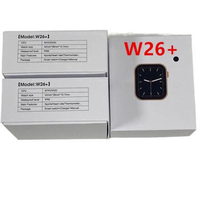 China 2021 Wifi Upgrade W26+ Series 6 iP68 IWO W26+ Waterproof Smart Watch 44mm Strap 1.75 Inch Screen Smartwatch W26+ for sale