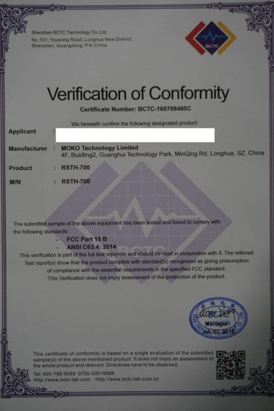 FCC - Shenzhen Moko Technology Ltd.