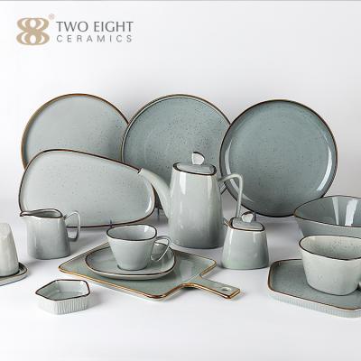 China Both Eight Modern Classic Dinnerware Durable Ceramic Dinner Plates Set Durable Porcelain Dinner Sets Dinnerware for sale