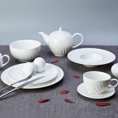 China 2019 New Trend Viable Good Pure White Dinner Set, China Dish Tableware, Dinnerware Set Porcelain@ for sale