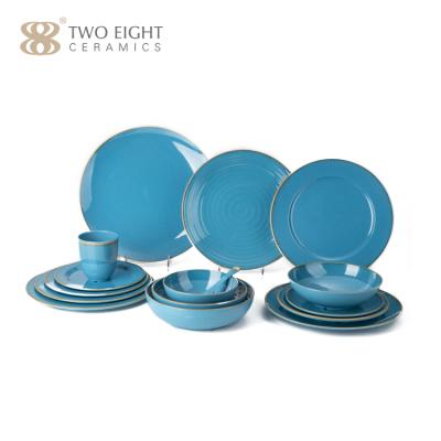 China Unique Design Elegance Restaurant Color Porcelain Best Price Sustainable High Quality Coffee Mug Tableware Set for sale