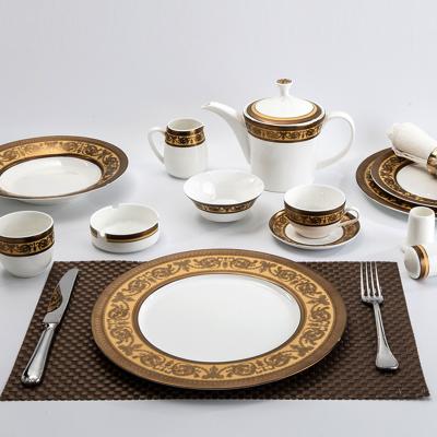 China Sustainable Elegant Design Decal Vintage Bone China Tableware for sale