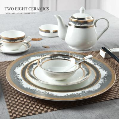 China China Supplier Sustainable Wedding Ceramic Dinnerware Set Dinnerware, Royal Porcelain Dinner Set~ for sale