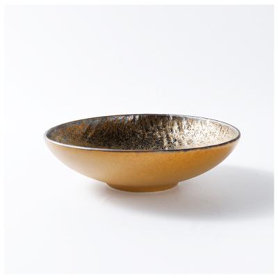 China Viable Wholesale Custom Procelain Fruit Dessert Large Bowls Set Stoneware Ceramic Large Noodle Salad Bowl for sale