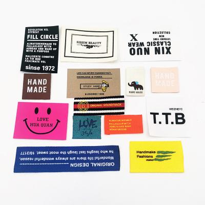 China 100PCS US$50 Factory Sustainable Garment Brand Damask Printing Private Label Custom Woven Labels For Apparel T-shirt for sale