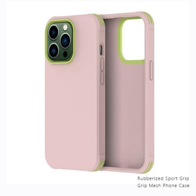 China Hot And Premium Shockproof TPU Three Band Layers Phone Case Anti Scratch Drop Protection For Max Pro 13 Phone 14 Series Pink for sale