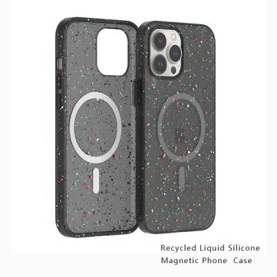 China Shockproof Magnetic Radio Phone Charging Case Recycled Liquid Silicone for Phone 14 or 12 Series-Black Color for sale