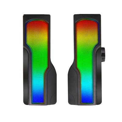 China Yes Hot Dual 3inch 5W RGB Gaming Premium High Fidelity Stereo Speaker For Computer Desktop Laptop Compatible With Windows for sale