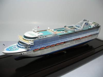 China Ivory White Plastic Cruise Ship Models With Crown Princess Cruise Ship Series for sale