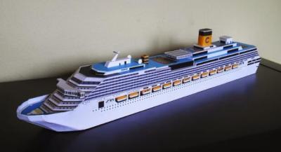 China Creative  Plastic Cruise Ship Models , Costa Pacifica Cruise Ship Boat Replica Models for sale