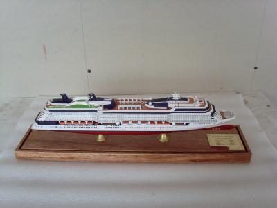 China Professional Wooden Model Boats Celebrity Infinity Cruise Ship Shaped , Solid Wood Paint for sale