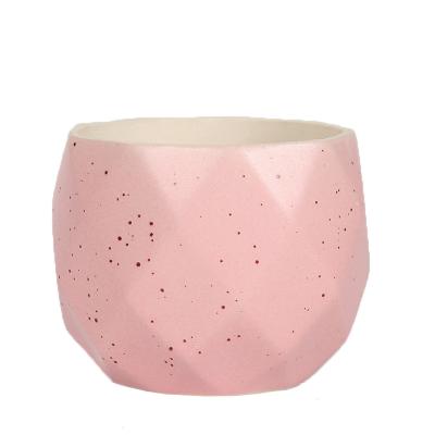 China Eco-friendly simple ceramic flower pot macaroon color plant flower pot for sale