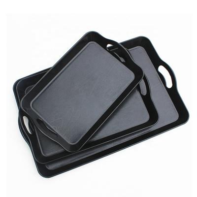 China New Arrival Melamine Tray Custom With Handle TH-T3724B Breakfast Food Tray TH-T3724B for sale