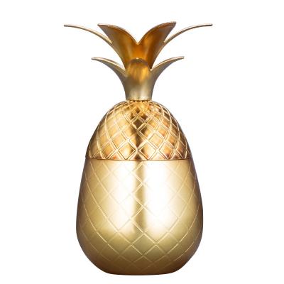 China Viable Special Viable Molecular Molecular Cocktail Glass Stainless Steel Pineapple Cocktail Glass-Metal Wine Glass for sale